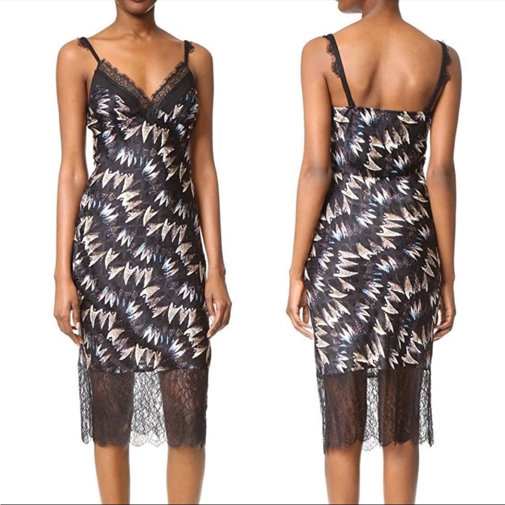 Diane von Furstenberg silk lace Black Slip Dress (size 6)